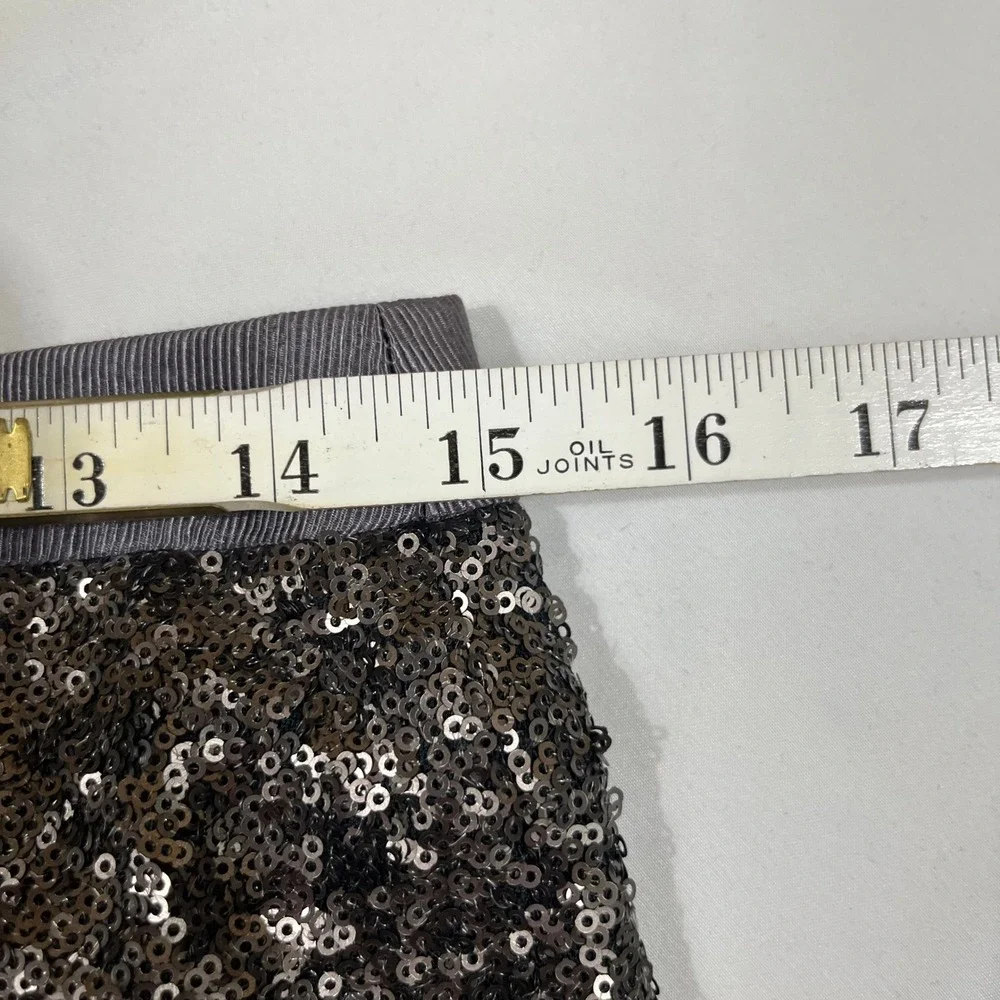 Pure Collection Sequin Pencil Skirt Women 6 Charcoal Gray Sparkle Holiday Party